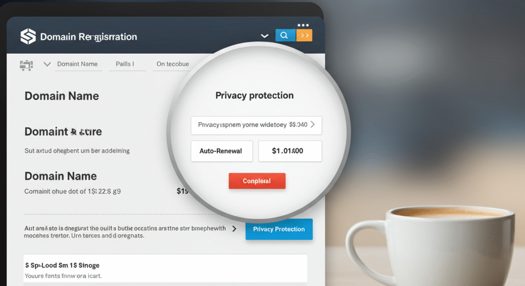 How to complete domain registration with privacy protection selected
