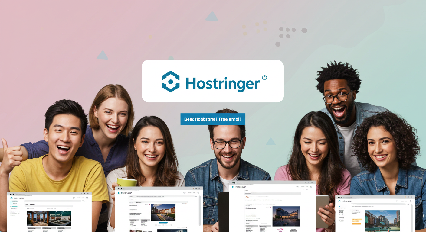 A polished, high-quality image featuring Hostinger’s branding, reinforcing its reputation as the best cheap hosting provider with free email. The visual showcases Hostinger’s affordability, professional email features, and user-friendly hosting platform. The design includes clean typography, vibrant colors, and a compelling call-to-action, emphasizing Hostinger’s value for businesses and startups.